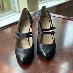 Adrienne vittadini Black Double Buckle Heels
